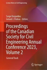 Cover image: Proceedings of the Canadian Society for Civil Engineering Annual Conference 2023, Volume 2 9783031604188