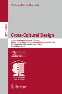 Cover image: Cross-Cultural Design 9783031609008