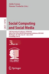 Cover image: Social Computing and Social Media 9783031613111