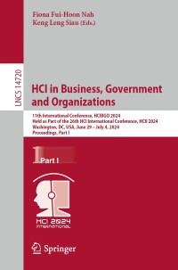 Imagen de portada: HCI in Business, Government and Organizations 9783031613142