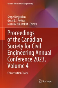 Cover image: Proceedings of the Canadian Society for Civil Engineering Annual Conference 2023, Volume 4 9783031614989