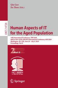 Imagen de portada: Human Aspects of IT for the Aged Population 9783031615450