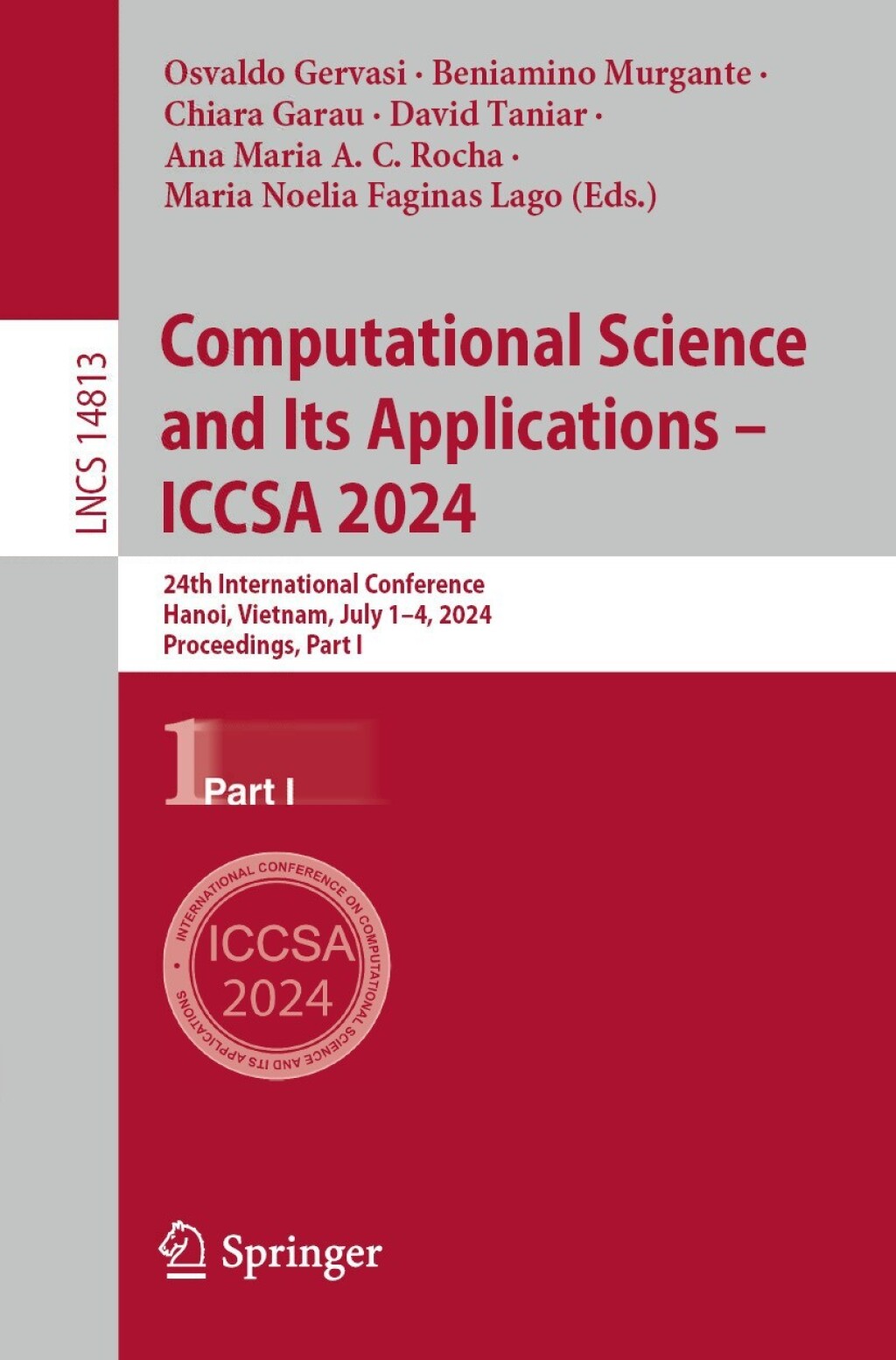 Computational Science and Its Applications – ICCSA 2024 24th International Conference, Hanoi, Vietnam, July 1–4, 2024, Proceedings, Part I