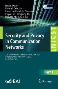 Imagen de portada: Security and Privacy in Communication Networks 9783031649479