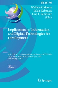 Cover image: Implications of Information and Digital Technologies for Development 9783031669859