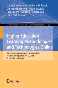 Cover image: Higher Education Learning Methodologies and Technologies Online 9783031673504