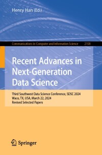 Cover image: Recent Advances in Next-Generation Data Science 9783031678707