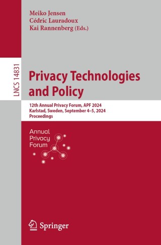Imagen de portada: Privacy Technologies and Policy 9783031680236