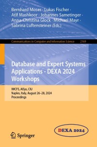 Cover image: Database and Expert Systems Applications - DEXA 2024 Workshops 9783031683015