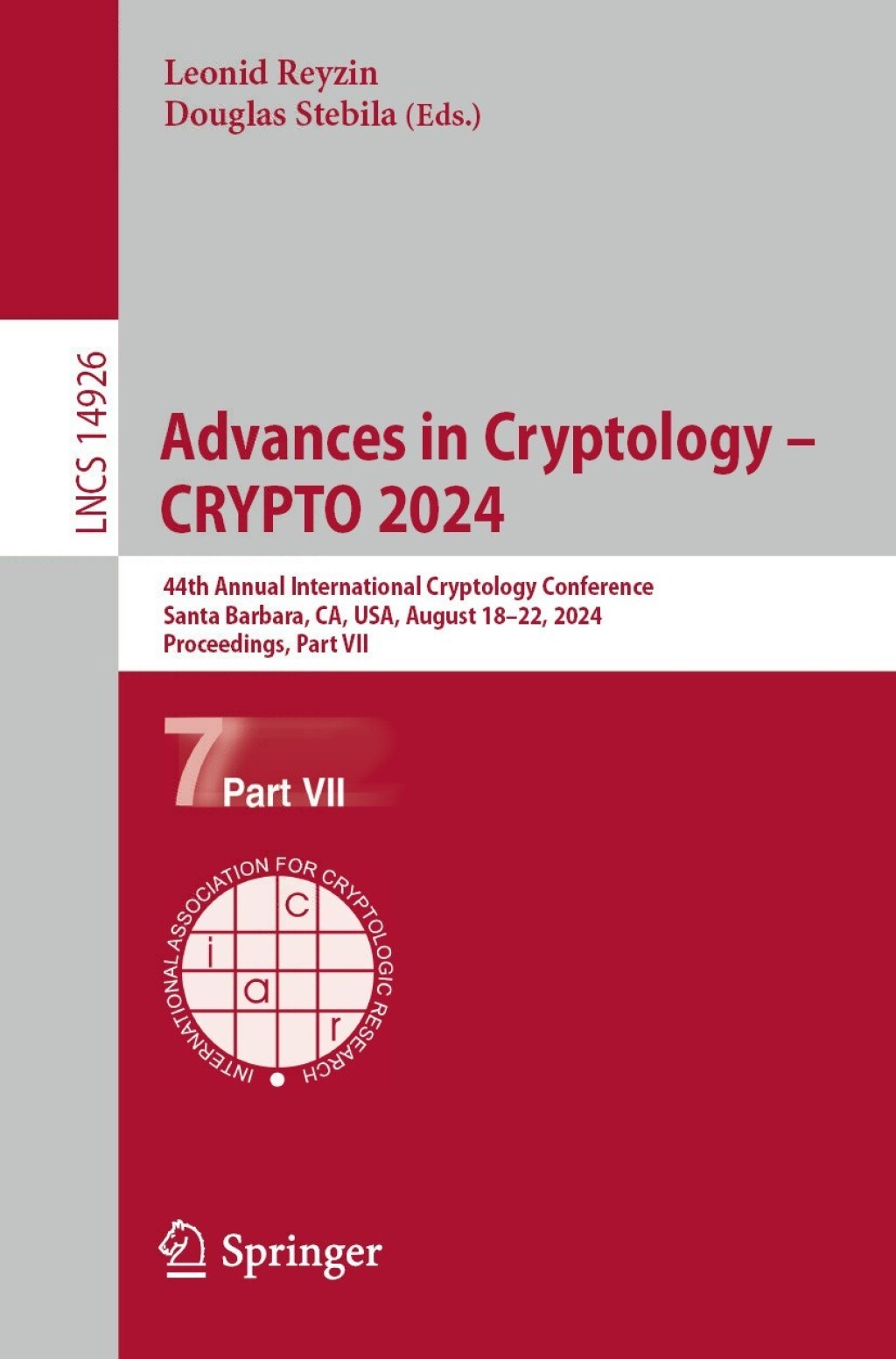 Advances in Cryptology – CRYPTO 2024 44th Annual International Cryptology Conference, Santa Barbara, CA, USA, August 18–22, 2024, Proceedings, Part VII