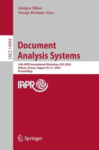 Cover image: Document Analysis Systems 9783031704413