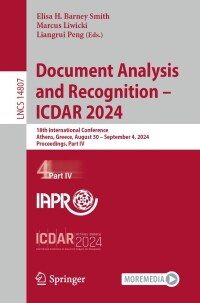 表紙画像: Document Analysis and Recognition - ICDAR 2024 9783031705458