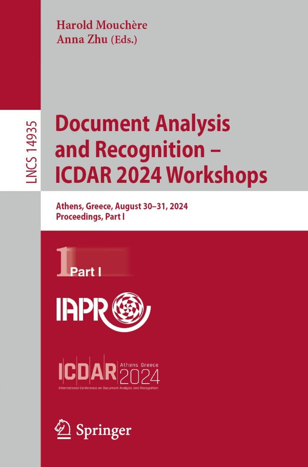Document Analysis and Recognition – ICDAR 2024 Workshops Athens, Greece, August 30–31, 2024, Proceedings, Part I
