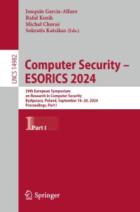 Cover image: Computer Security – ESORICS 2024 9783031708787