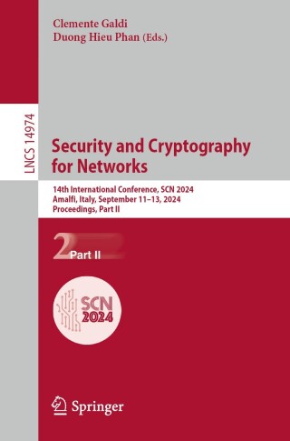 Cover image: Security and Cryptography for Networks 9783031710728