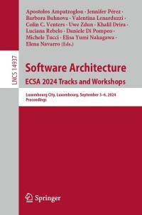 Imagen de portada: Software Architecture. ECSA 2024 Tracks and Workshops 9783031709456