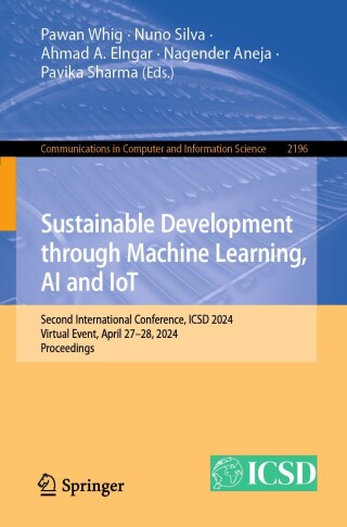 Cover image: Sustainable Development through Machine Learning, AI and IoT 9783031717284