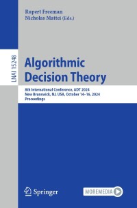 Cover image: Algorithmic Decision Theory 9783031739026