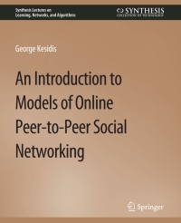 Cover image: An Introduction to Models of Online Peer-to-Peer Social Networking 9783031799976