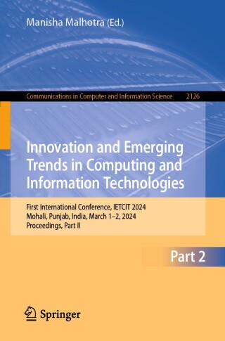 Cover image: Innovation and Emerging Trends in Computing and Information Technologies 9783031808418