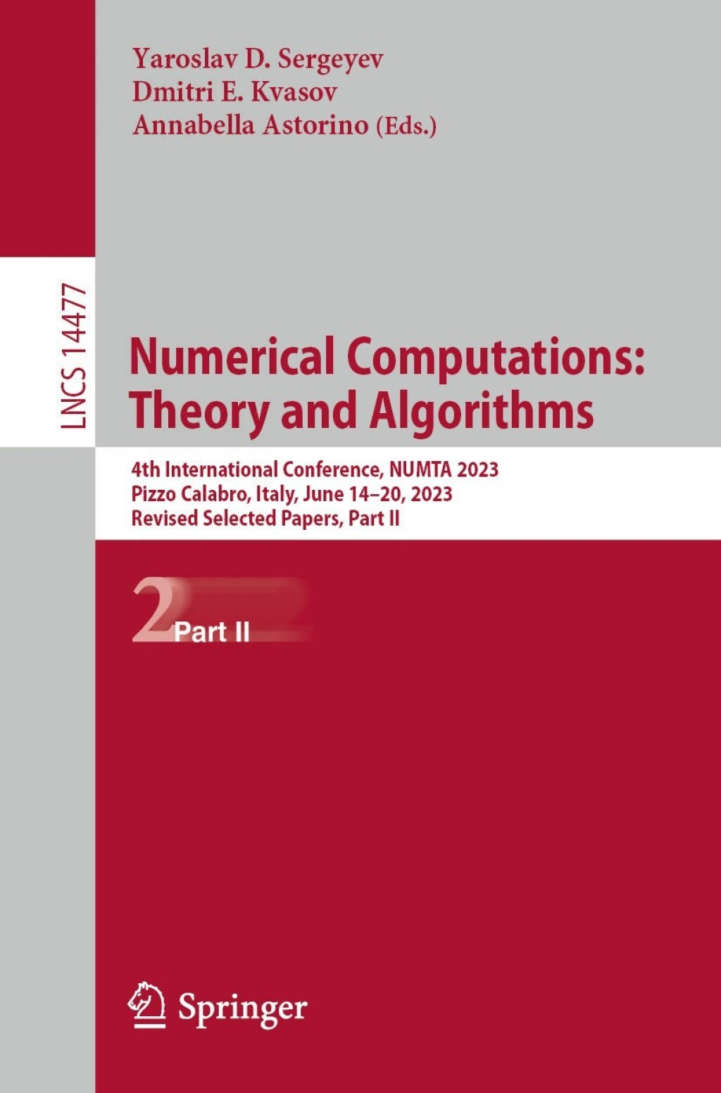 Numerical Computations: Theory and Algorithms 4th International Conference, NUMTA 2023, Pizzo Calabro, Italy, June 14–20, 2023, Revised Selected Papers, Part II