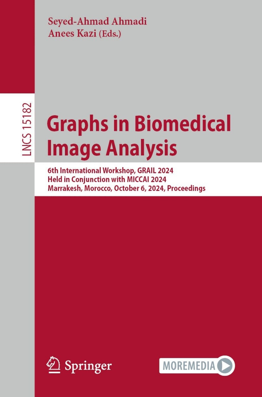 Graphs in Biomedical Image Analysis 6th International Workshop, GRAIL 2024, Held in Conjunction with MICCAI 2024, Marrakesh, Morocco, October 6, 2024, Proceedings