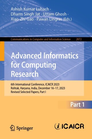 Imagen de portada: Advanced Informatics for Computing Research 9783031840616