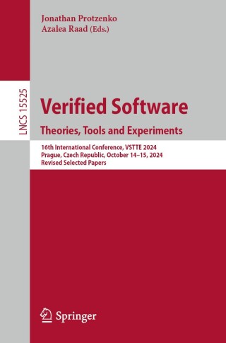 Cover image: Verified Software. Theories, Tools and Experiments 9783031866944