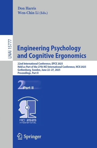 Cover image: Engineering Psychology and Cognitive Ergonomics 9783031937200