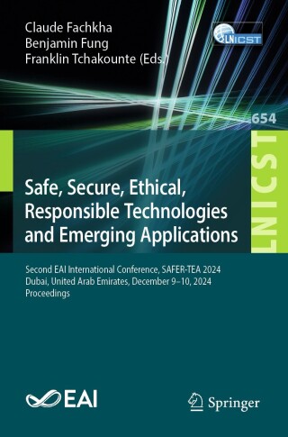 Imagen de portada: Safe, Secure, Ethical, Responsible Technologies and Emerging Applications 9783032058317