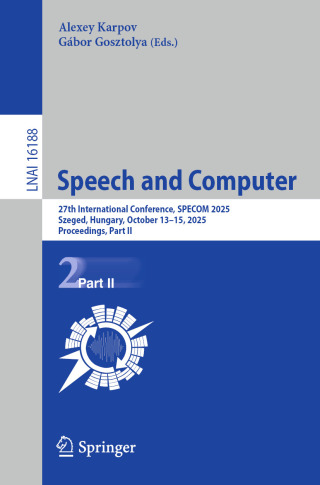 Imagen de portada: Speech and Computer 9783032079589