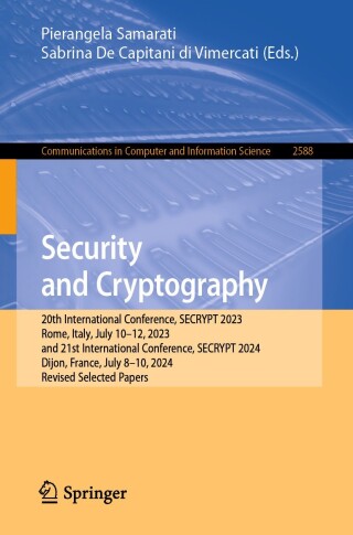 Imagen de portada: Security and Cryptography 9783032095978