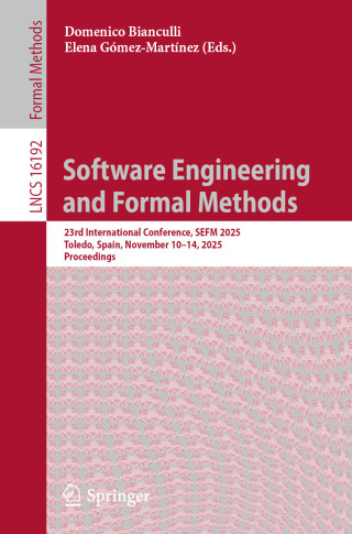 Imagen de portada: Software Engineering and Formal Methods 9783032104434