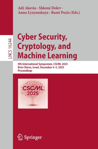 Imagen de portada: Cyber Security, Cryptology, and Machine Learning 9783032107589