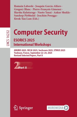 Imagen de portada: Computer Security. ESORICS 2025 International Workshops 9783032160911
