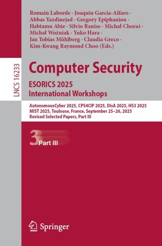 Immagine di copertina: Computer Security. ESORICS 2025 International Workshops 9783032161642