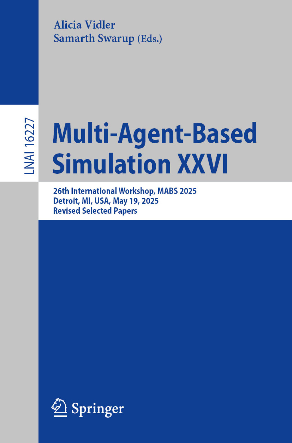 Multi-Agent-Based Simulation XXVI (eBook)