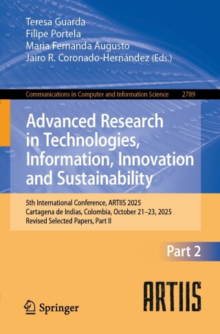 Imagen de portada: Advanced Research in Technologies, Information, Innovation and Sustainability 9783032167576