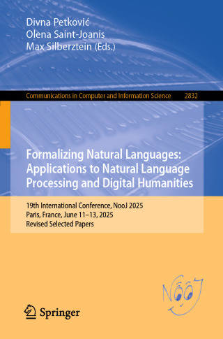 Imagen de portada: Formalizing Natural Languages: Applications to Natural Language Processing and Digital Humanities 9783032171023