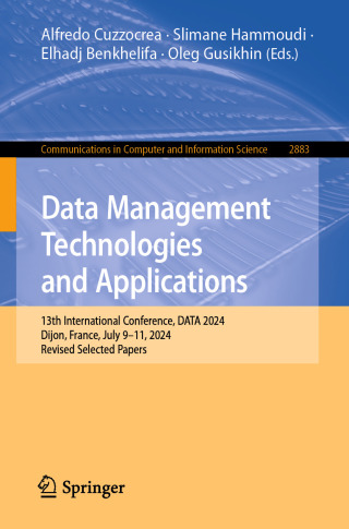 Titelbild: Data Management Technologies and Applications 9783032179142