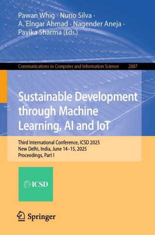 Imagen de portada: Sustainable Development through Machine Learning, AI and IoT 9783032192387