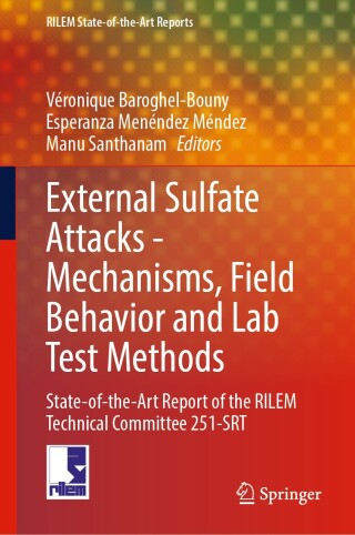 Imagen de portada: External Sulfate Attacks - Mechanisms, Field Behavior and Lab Test Methods 9783032194015