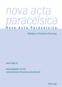 Titelbild: Nova Acta Paracelsica 27/2016 1st edition 9783034321280