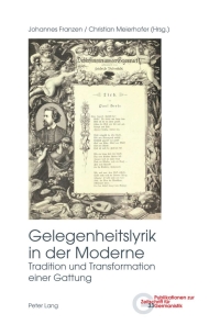 Cover image: Gelegenheitslyrik in der Moderne 1st edition 9783034342032