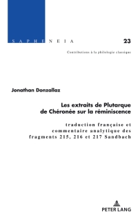 Imagen de portada: Les extraits de Plutarque de Chéronée sur la réminiscence 1st edition 9783034343671