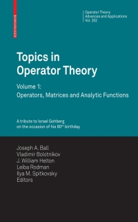 Titelbild: Topics in Operator Theory 1st edition 9783034601573