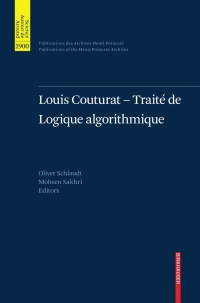 Imagen de portada: Louis Couturat -Traité de Logique algorithmique 1st edition 9783034604109