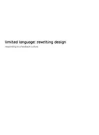 Cover image: limited language: rewriting design 1st edition 9783764389345
