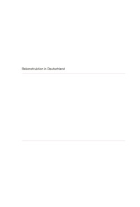Imagen de portada: Rekonstruktion in Deutschland 1st edition 9783034600675