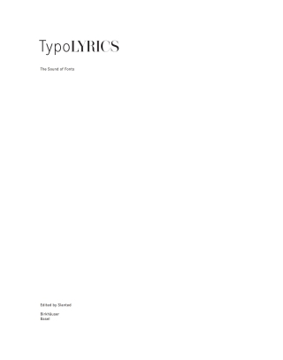 Cover image: TypoLyrics 1st edition 9783034603669